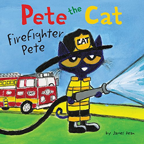 Best book for kids about cat.Pete the Cat: Firefighter Pete by James Dean (Author, Illustrator), Kimberly Dean (Author).Best book for kids about cat on firefighter.